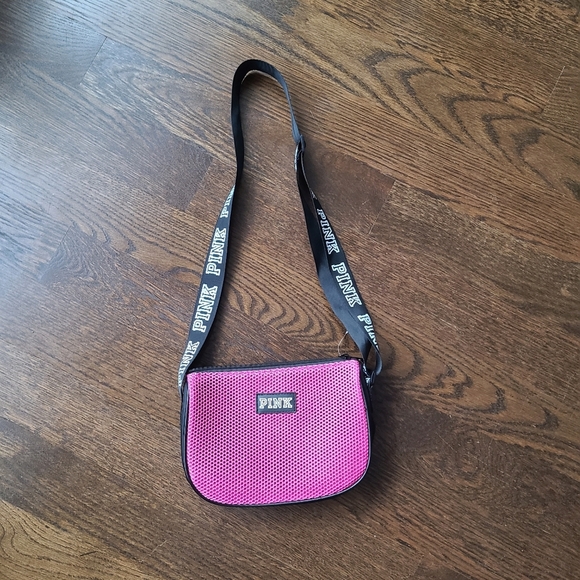 Pink Victoria's Secret mesh Crossbody Bag 9×7×2 in. - Picture 1 of 7